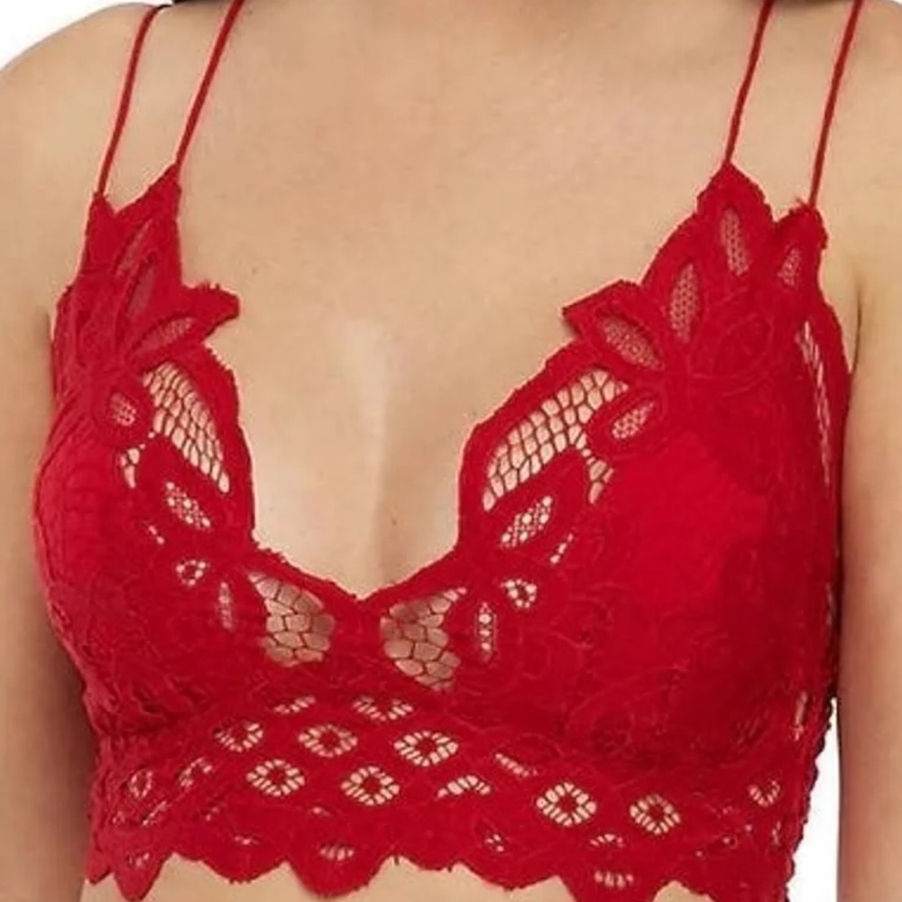 Free People Adella Bralette Red - Small